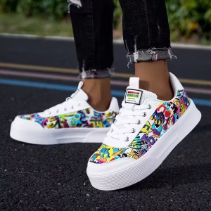 Women's Low-Top Sneakers with Playful Design