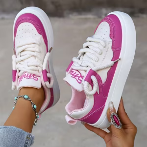 Fresh Color-Block Thick-Sole Women's Casual Sneakers