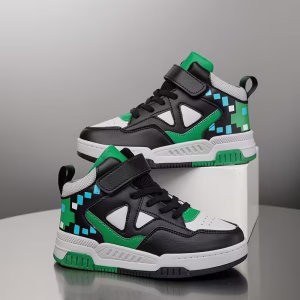 Youngsters' High-Top Sneakers with Color Block Design
